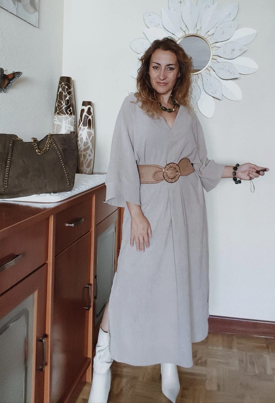 Vestido talla grande topo