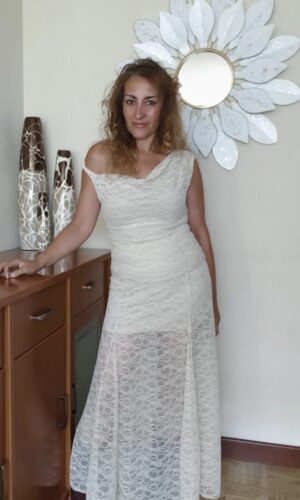 Conjunto de encaje beige