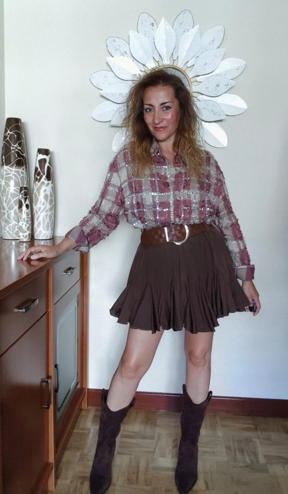 Falda corta JOT chocolate - Imagen 3