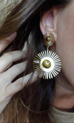 pendiente redondo dorado