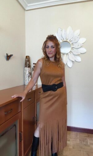 vestido flecos