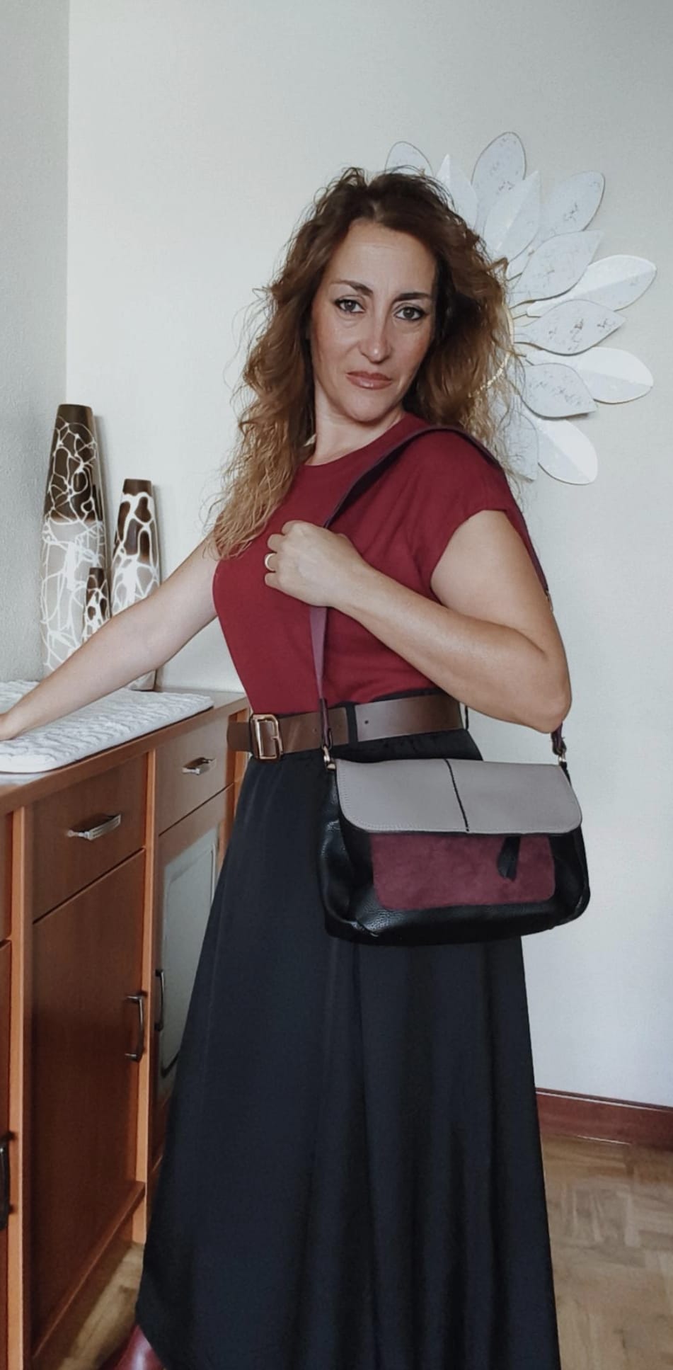 Vestido combinado con cinturón - Imagen 2