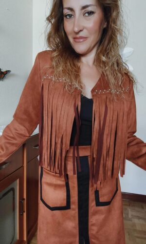 Chaqueta flecos antelina