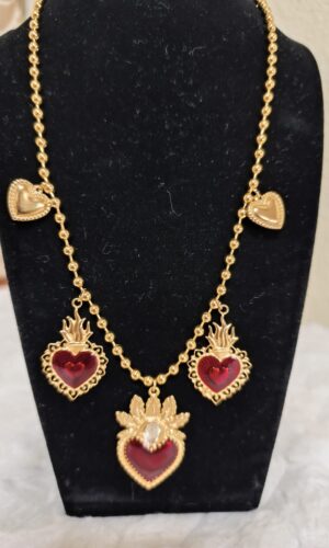 Colgante corazones rojo