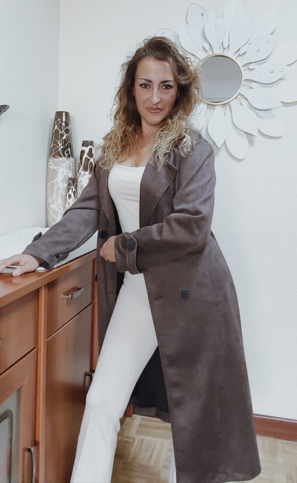 Gabardina antelina chocolate - Imagen 2