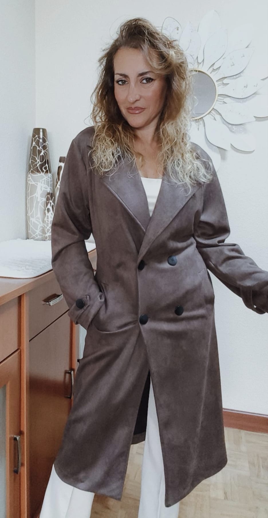 Gabardina antelina chocolate