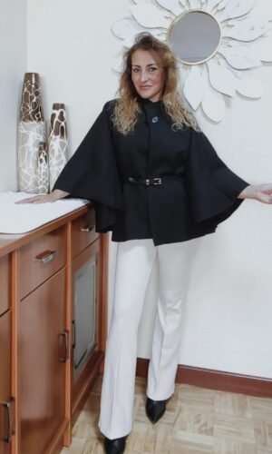 Poncho capa paño negro