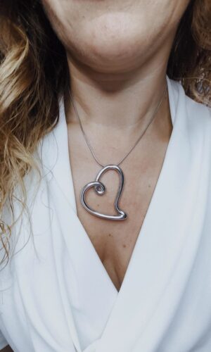 Colgante corazón plateado