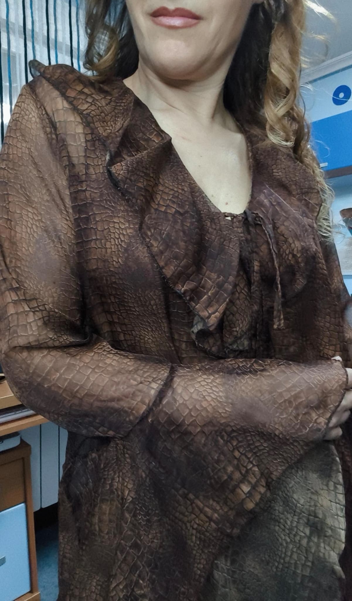 Vestido gasa Marrón - Imagen 3