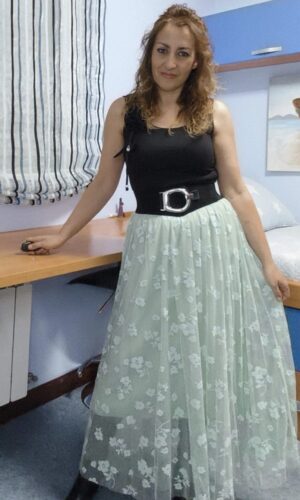 Falda de tull verde agua